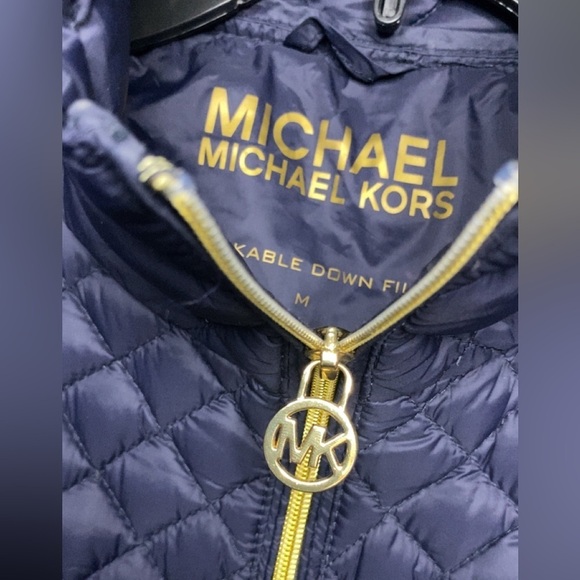 Michael Kors Women's Lightweight Packable Navy Puffer Jacket Sz Medium NWOT - Picture 4 of 4